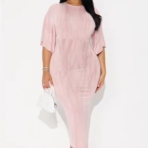 Elegant Pink Midi Dress for Women